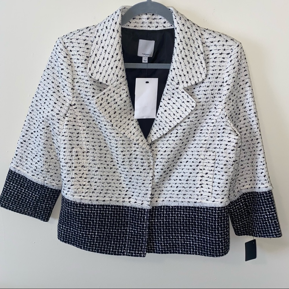 NWT Halogen Wool & Silk Blend Tweed Blazer Large